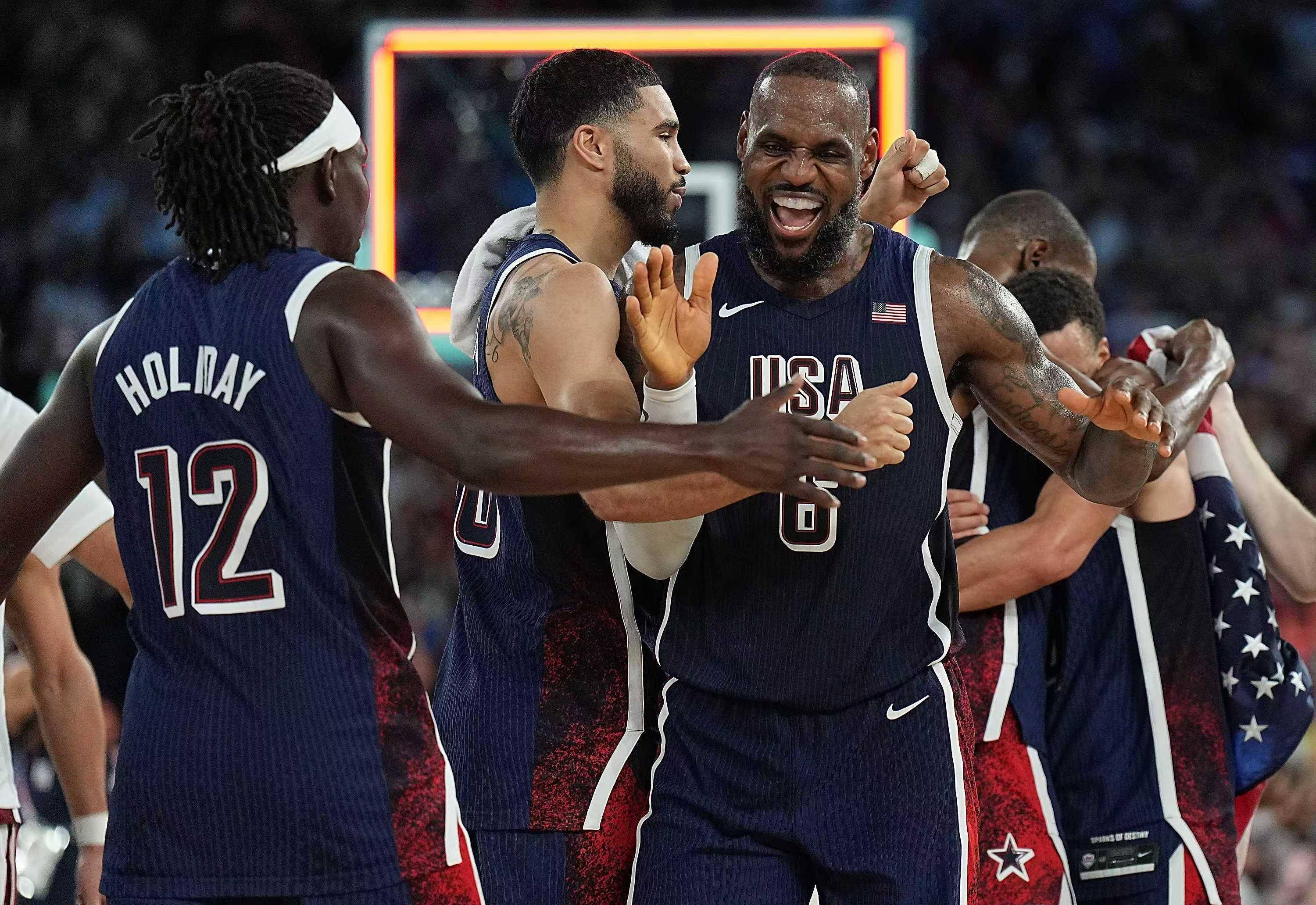 精彩对决！美国篮球队战胜对手